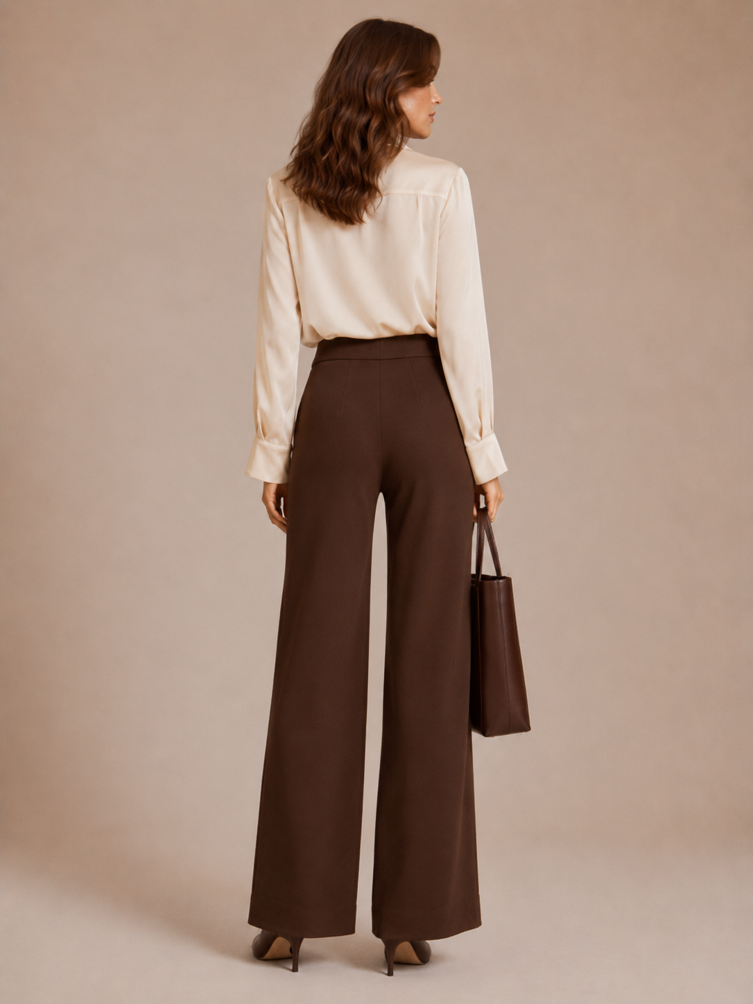 Wide-Leg-Hose „Naley“ Schokobraun