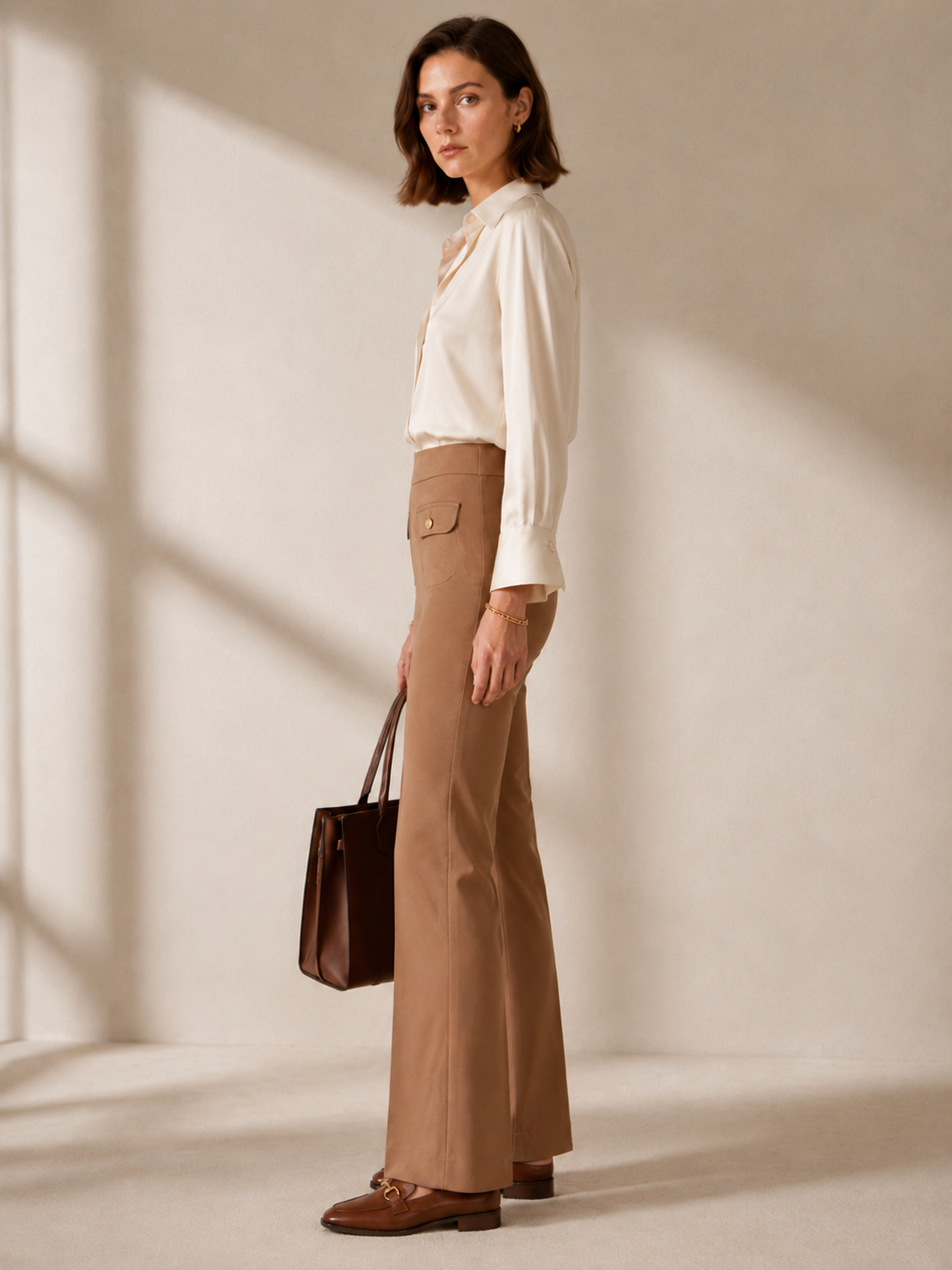 Hose „Nanette Gold“ Beige