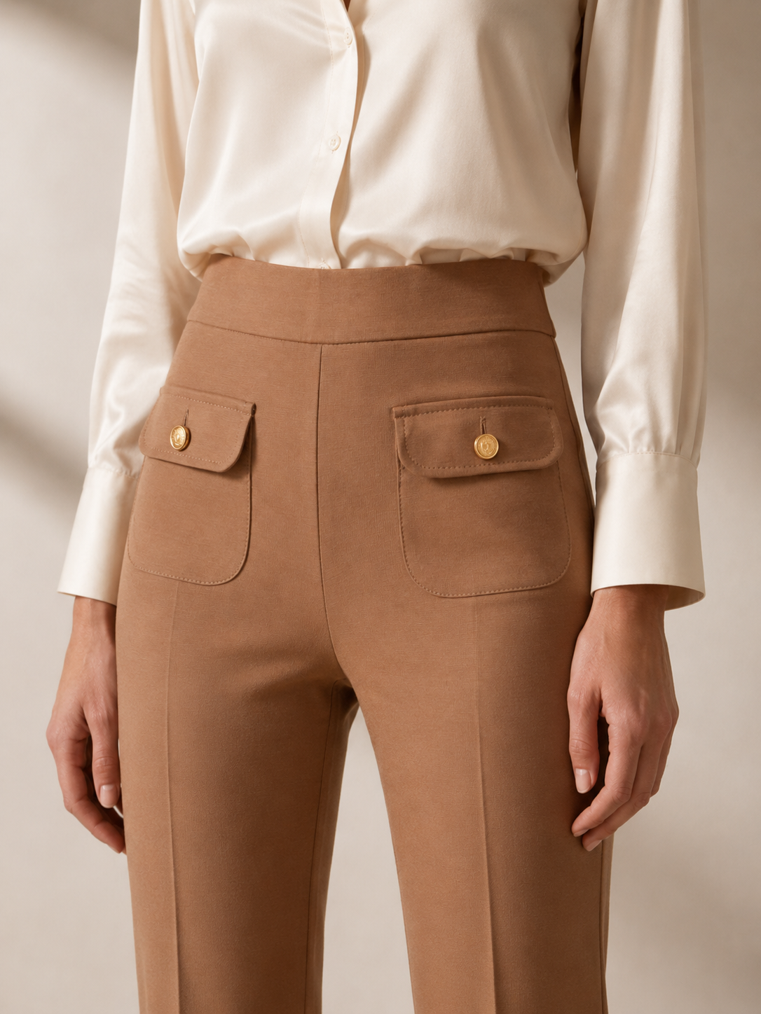 Hose „Nanette Gold“ Beige