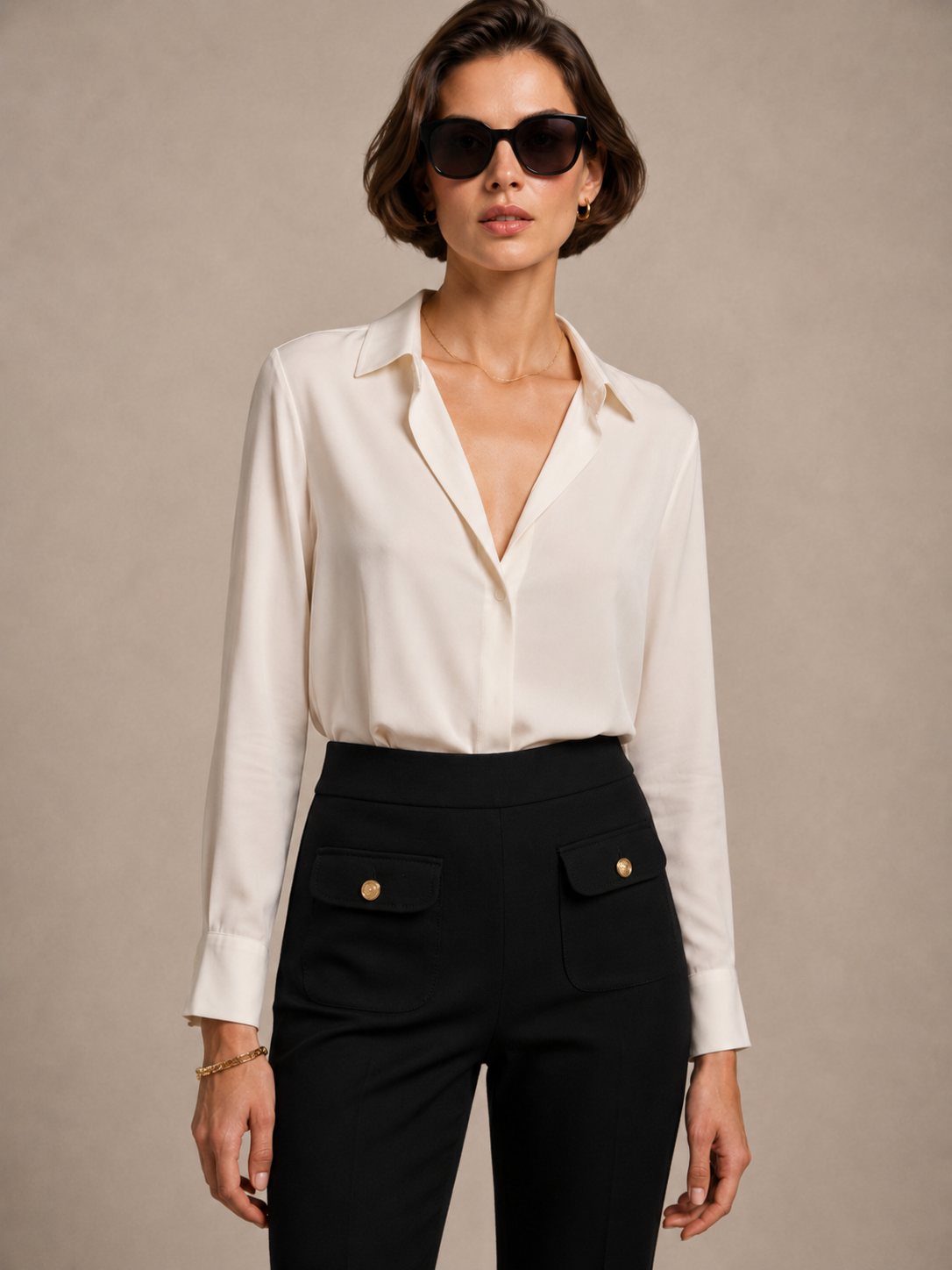 Hose „Nanette Gold“ Schwarz