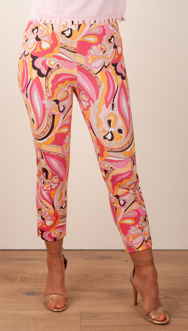 Hose „Capri“ Pink | Beige | Multicolor