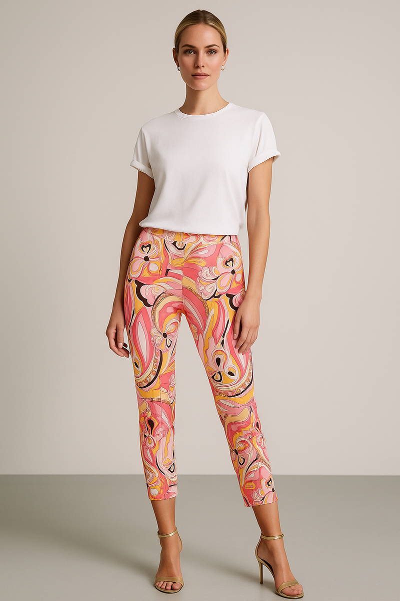 Hose „Capri“ Pink | Beige | Multicolor