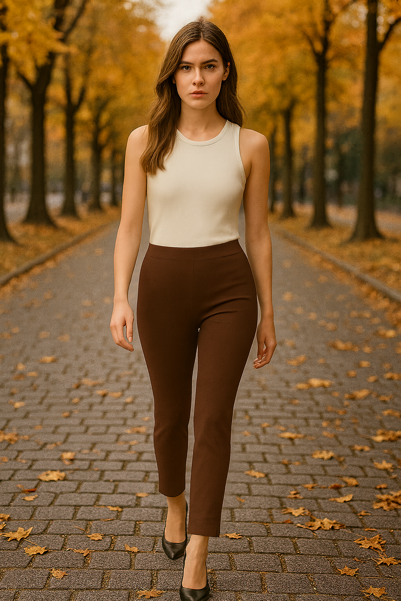 Hose „Sabrina Technical“ Braun