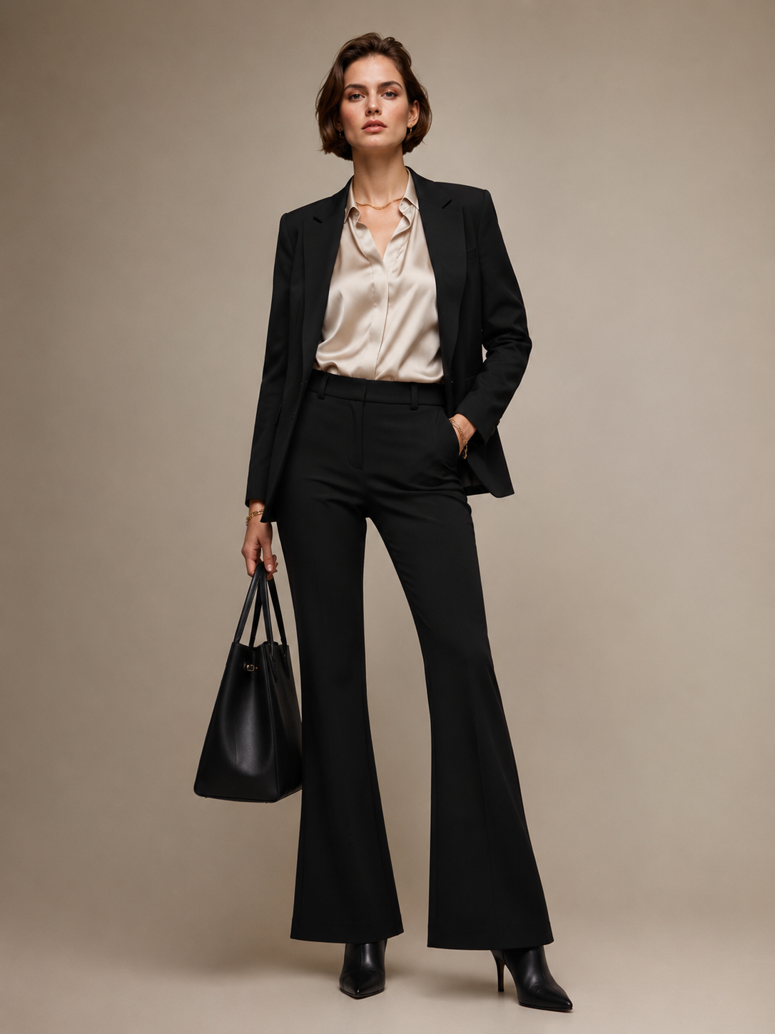 Flared-Hose „Asha“ Schwarz