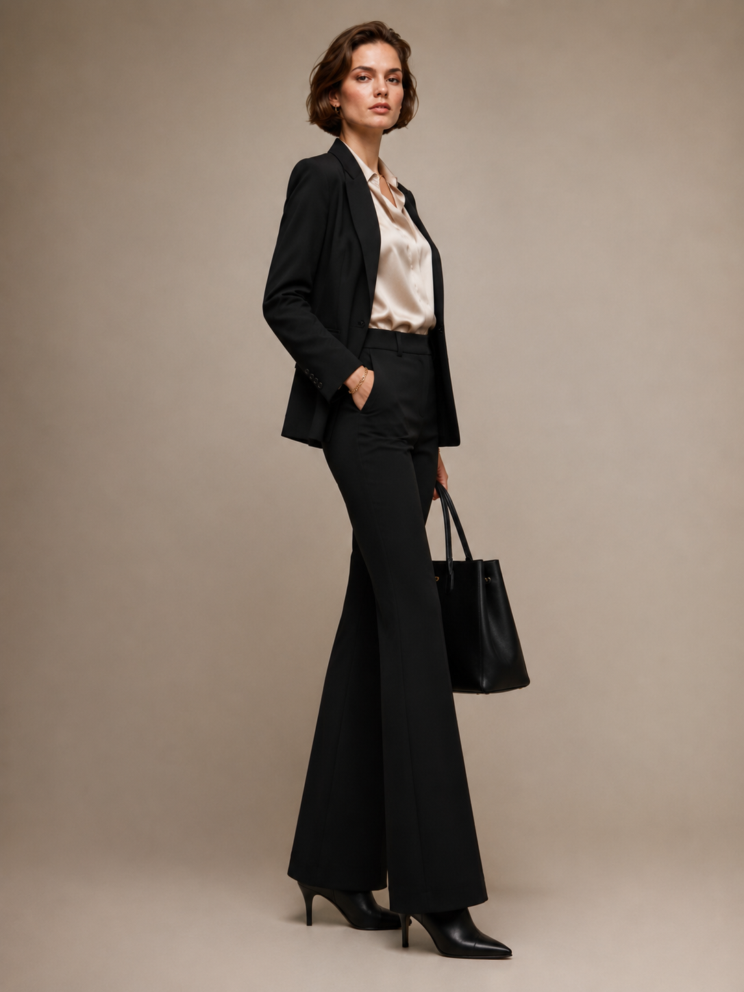 Flared-Hose „Asha“ Schwarz