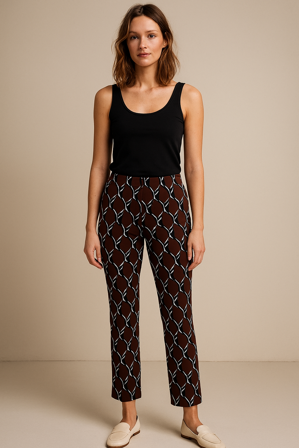 Hose „Cindy Wave“ Barolo | Schwarz | Weiß | Hellblau