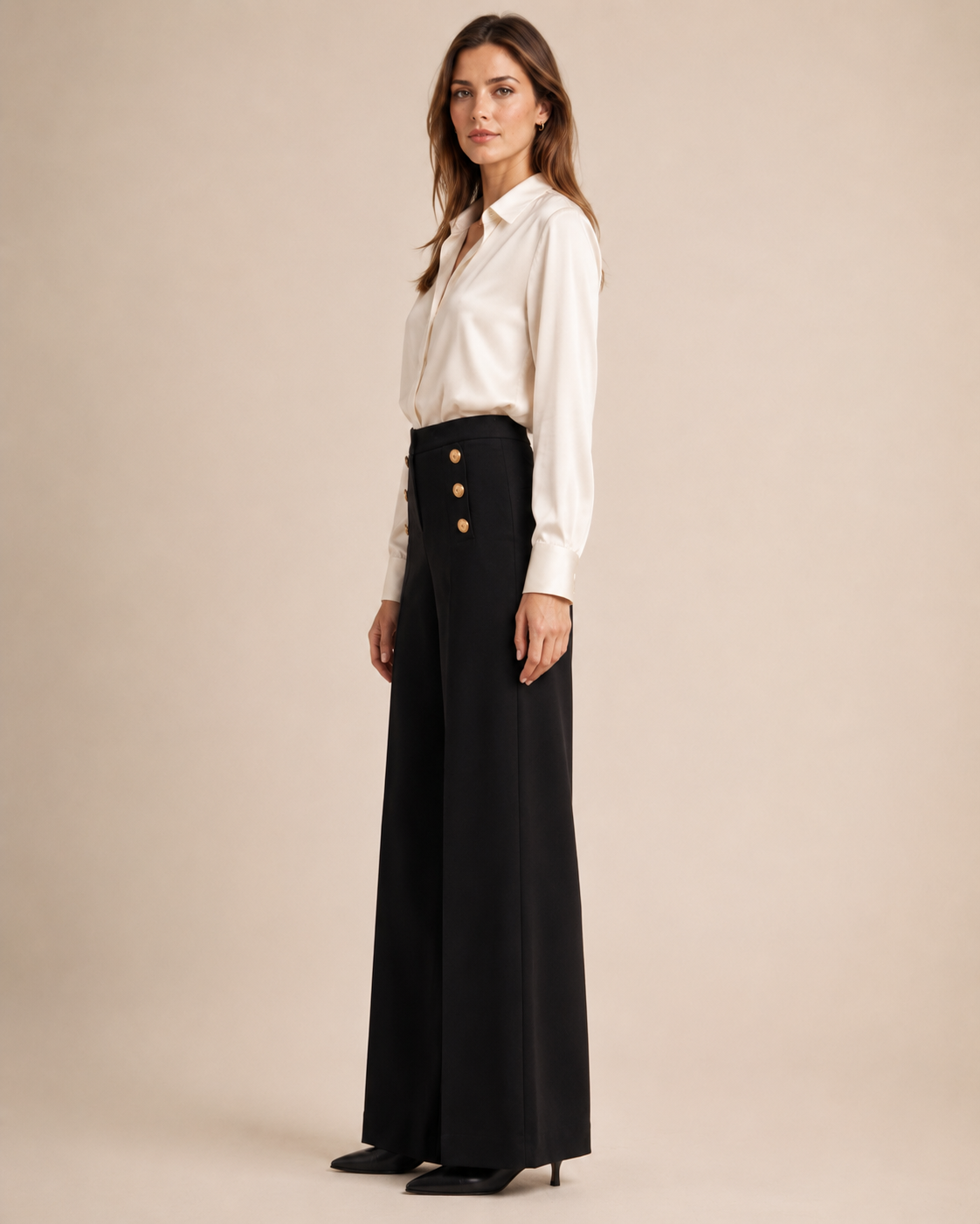 Statement-Hose „Bridget“ Dunkelbraun