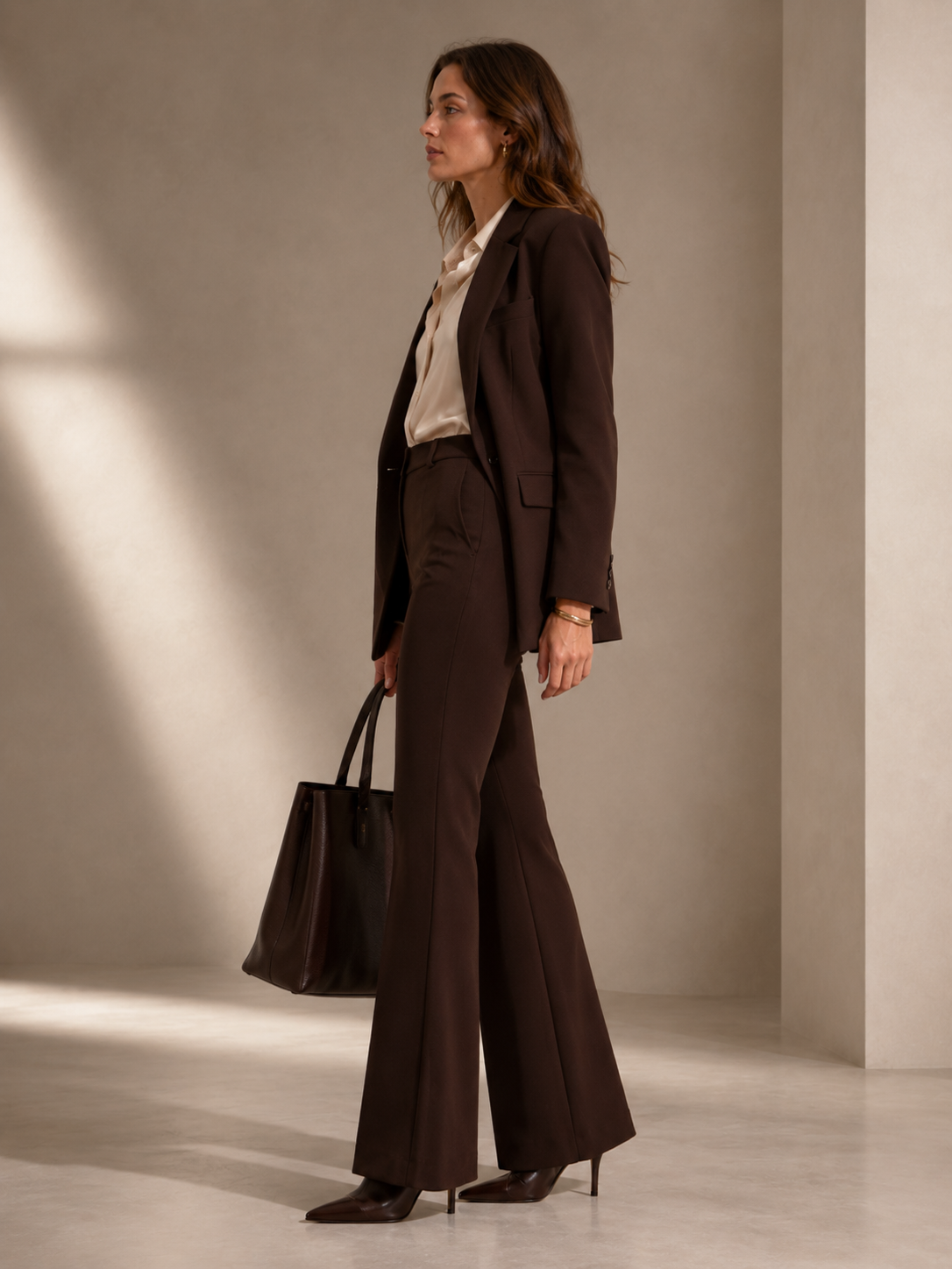 Seductive Flared-Hose Asha Tabakbraun - Design-Fokus