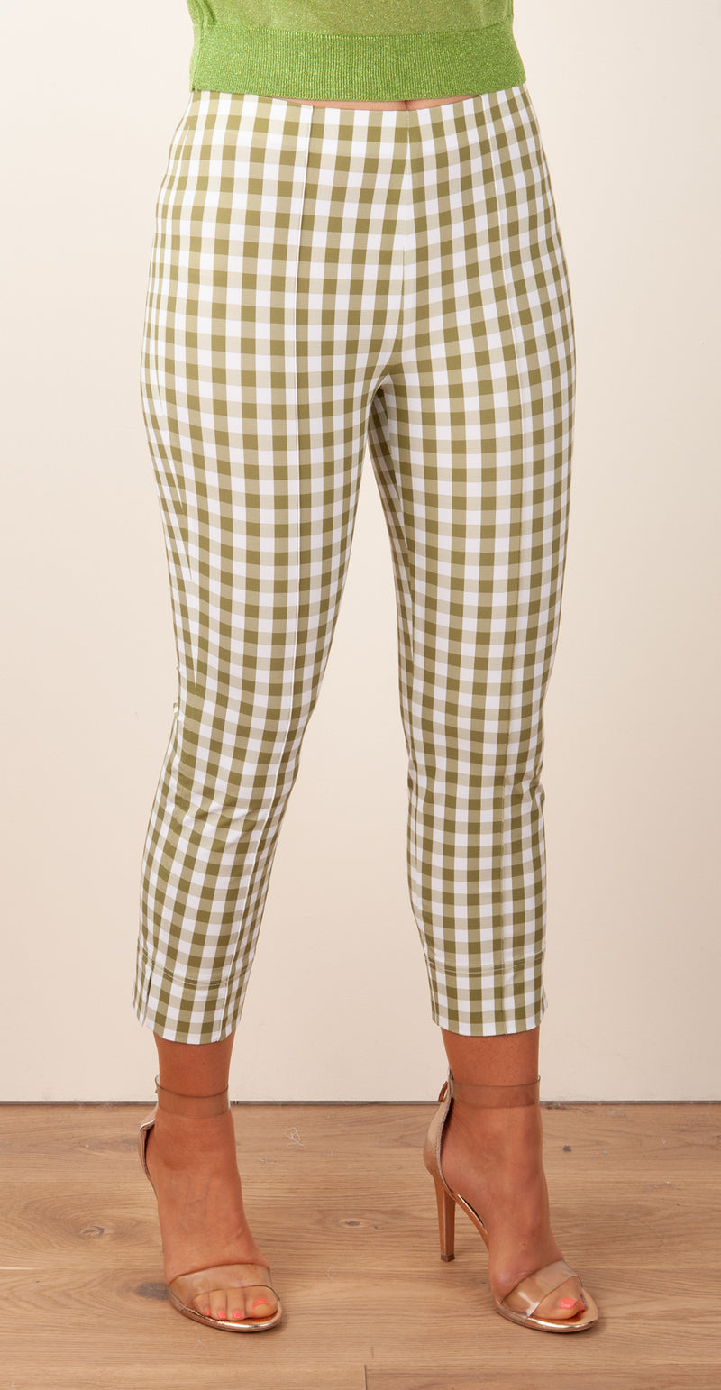 Hose „Capri“ Grün | Weiß