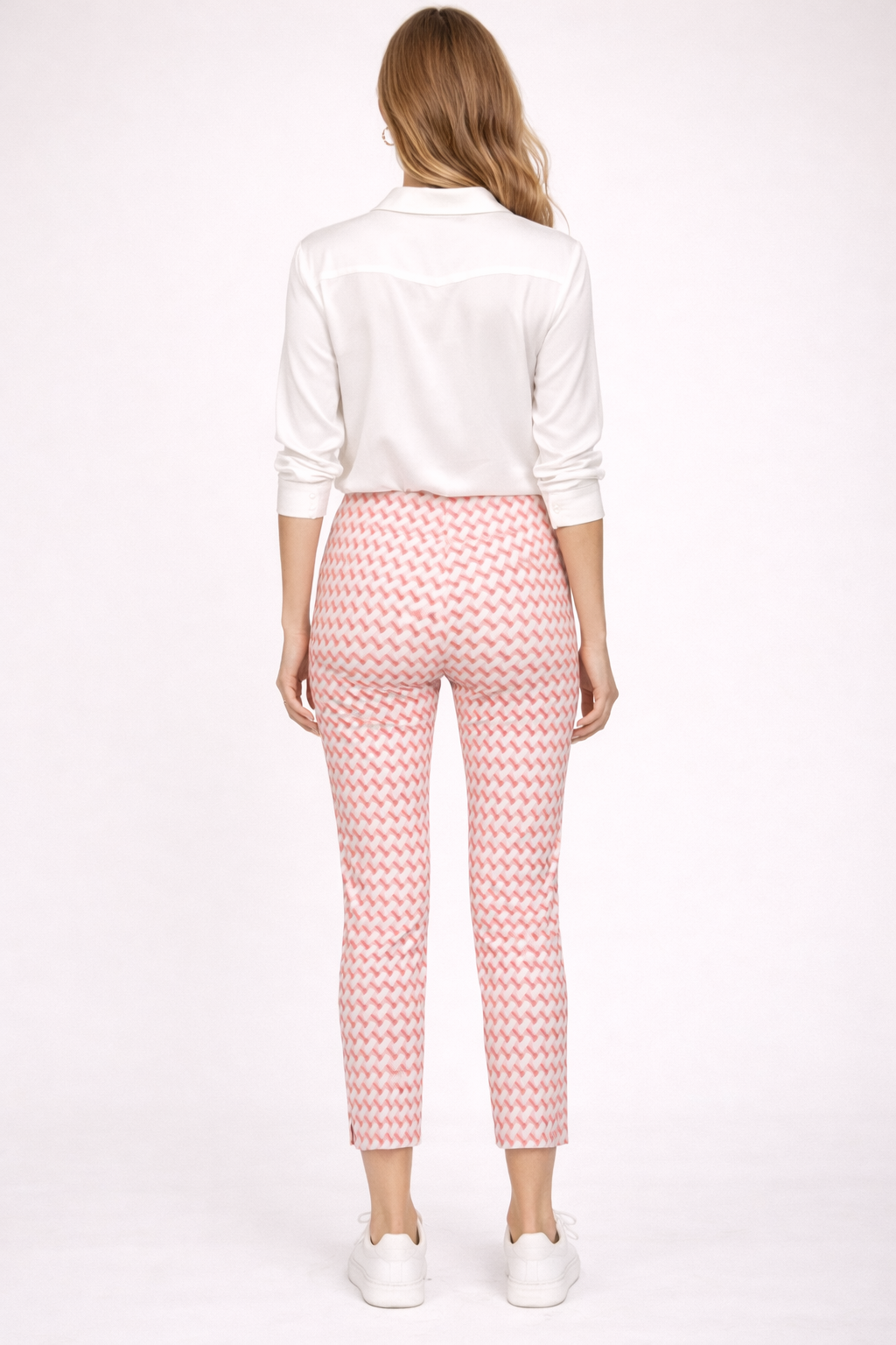 Hose „Sabrina“ Rosé | Rosa | Weiß