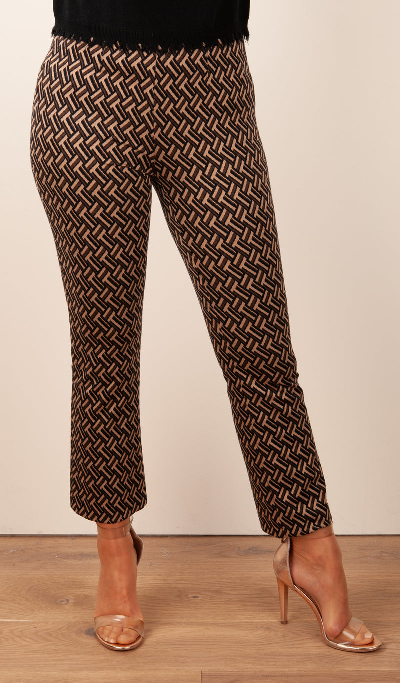 Hose „Cindy Rhombus“ Camel | Braun | Schwarz