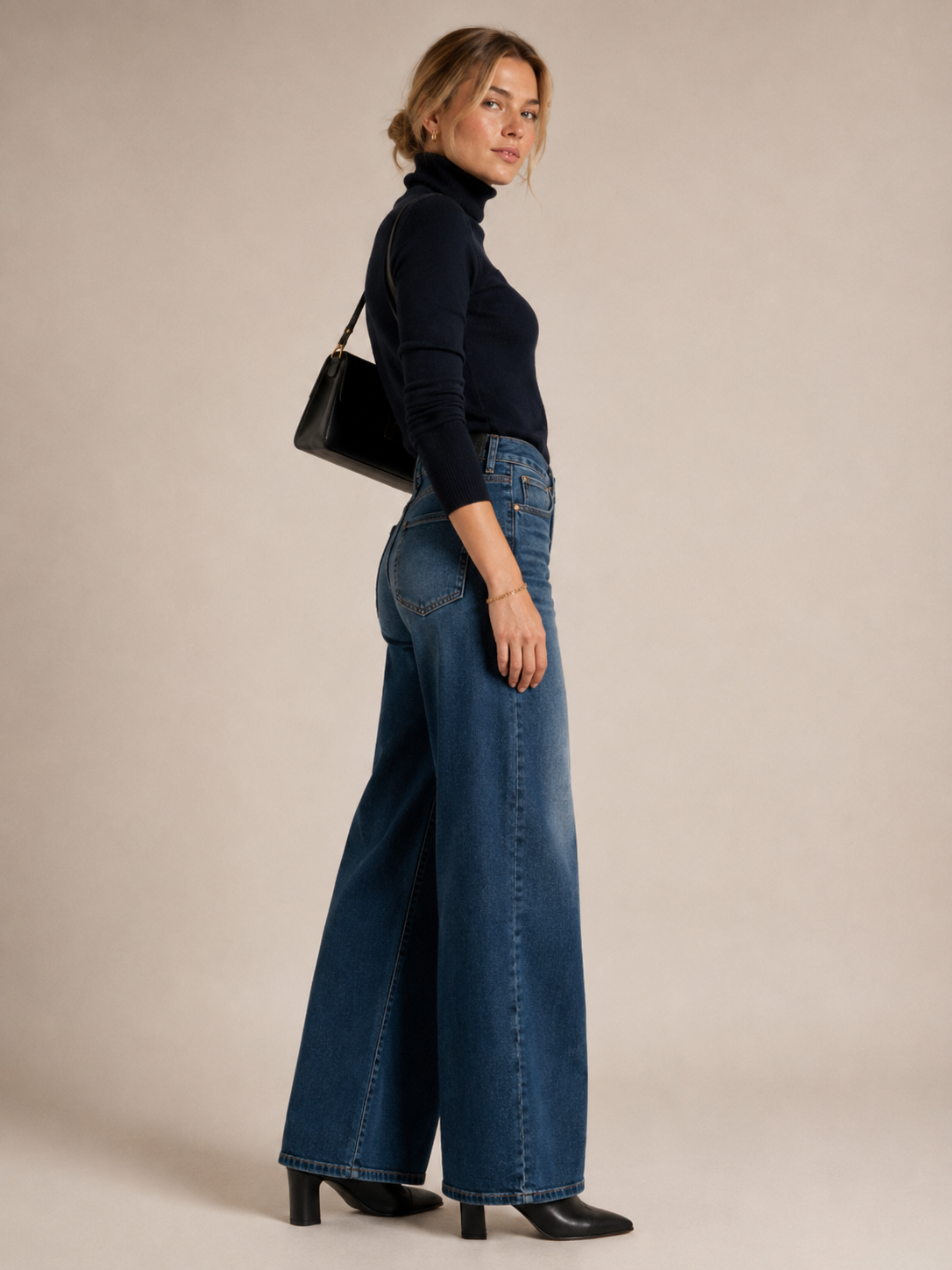 Wide-Leg Jeans „Maury“ Klassische blaue Waschung