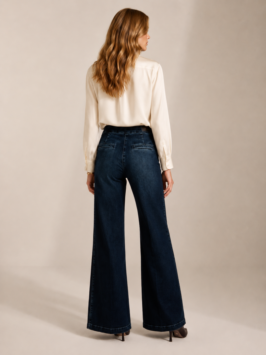 Wide-Leg Jeans „Bridget“ Dunkelblaue | Edle Waschung