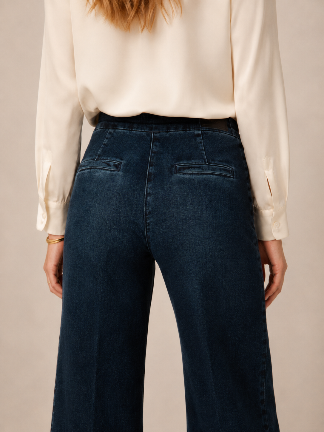 Wide-Leg Jeans „Bridget“ Dunkelblaue | Edle Waschung
