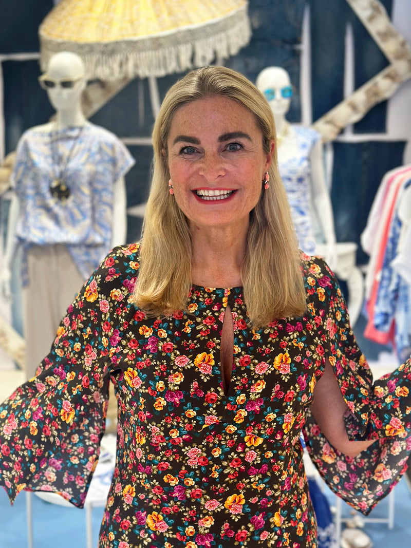 Kleid „Blumen“ Braun | Multicolor