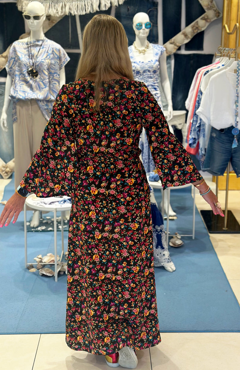 Kleid „Blumen“ Braun | Multicolor