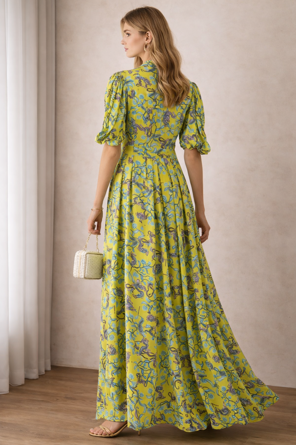 Statement-Maxikleid Grün | Multicolor