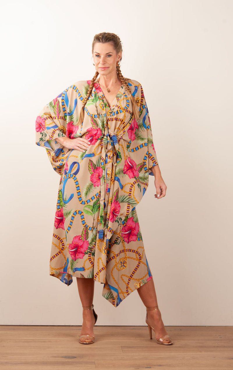 Kleid / Kaftan Beige | Multicolor