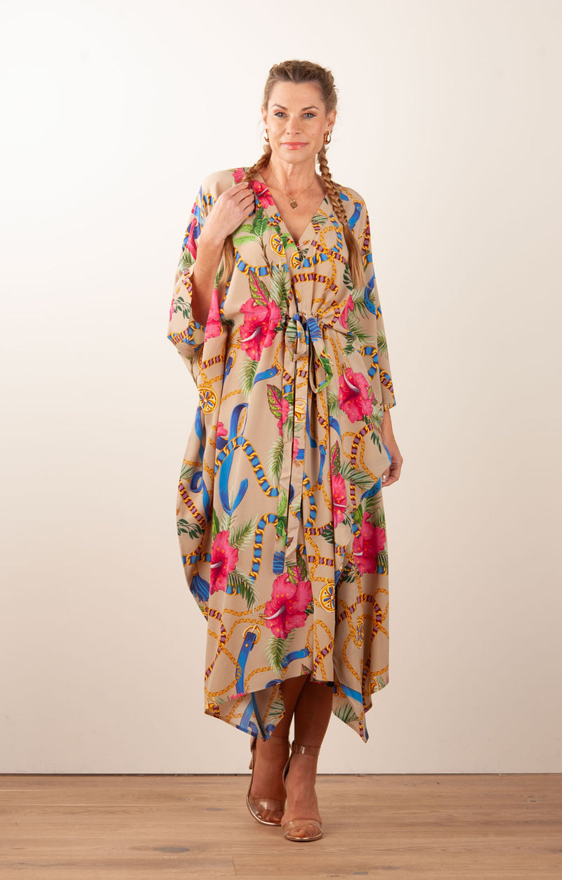 Kleid / Kaftan Beige | Multicolor