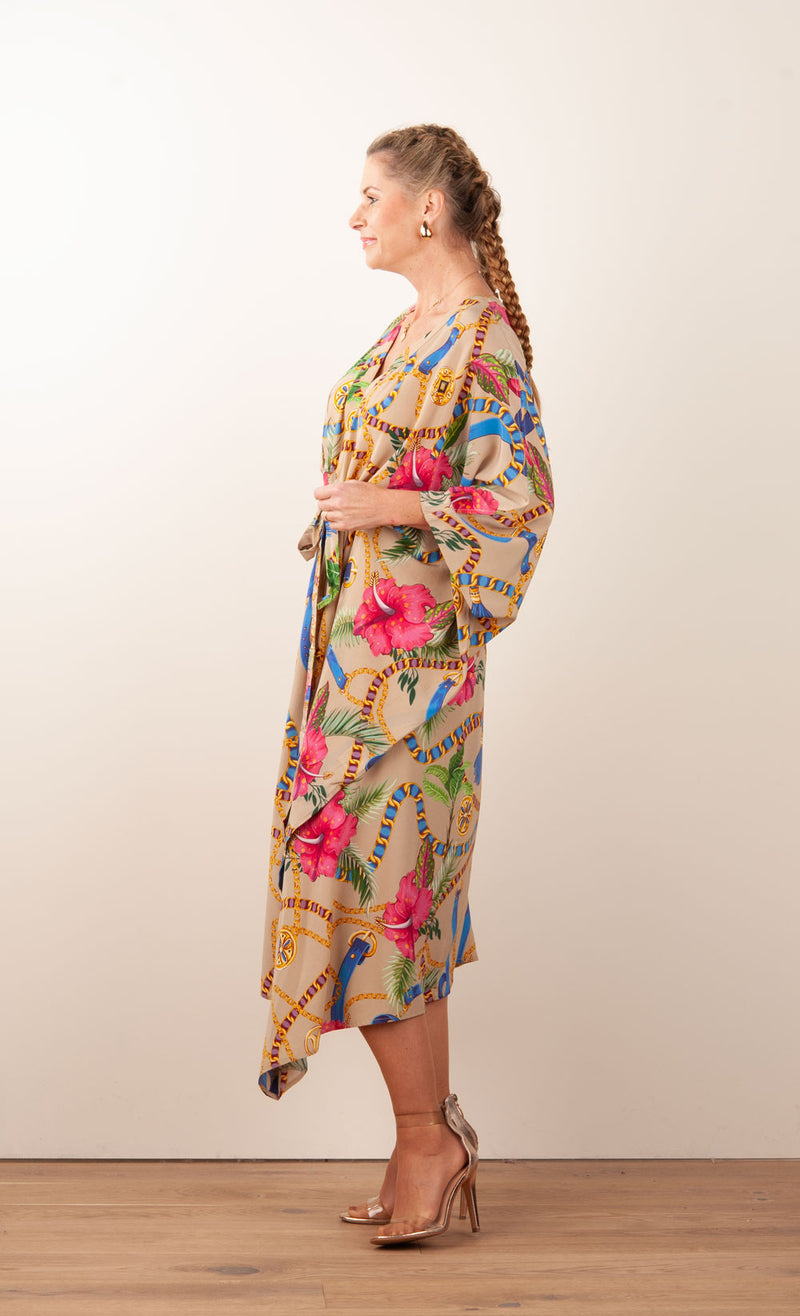 Kleid / Kaftan Beige | Multicolor