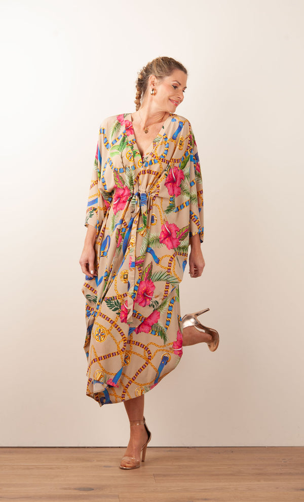 Kleid / Kaftan Beige | Multicolor