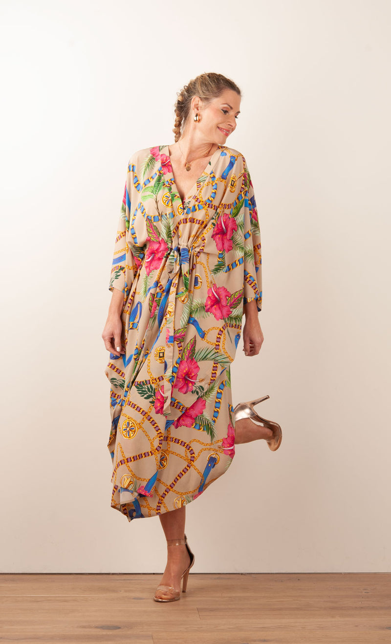 Kleid / Kaftan Beige | Multicolor
