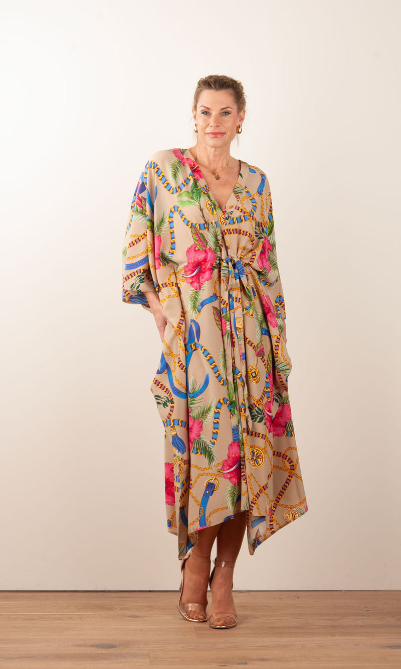 Kleid / Kaftan Beige | Multicolor