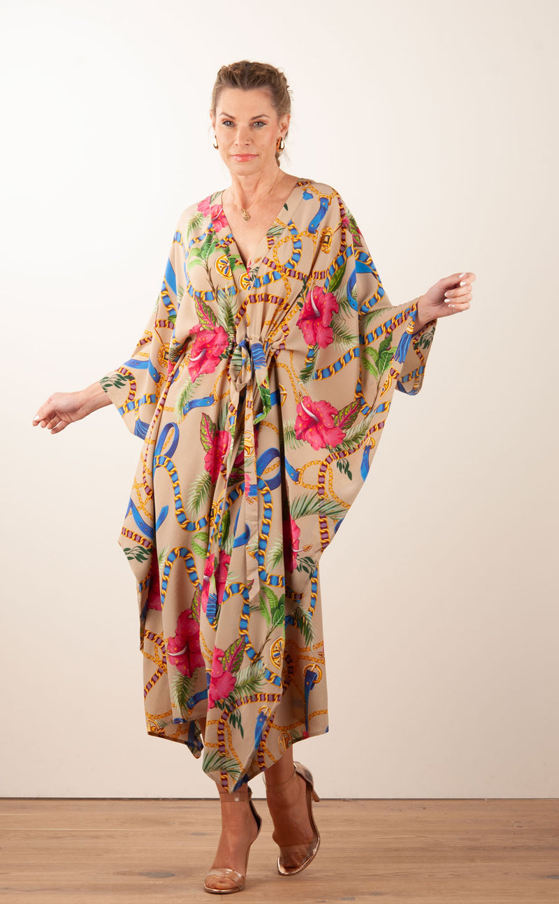 Kleid / Kaftan Beige | Multicolor