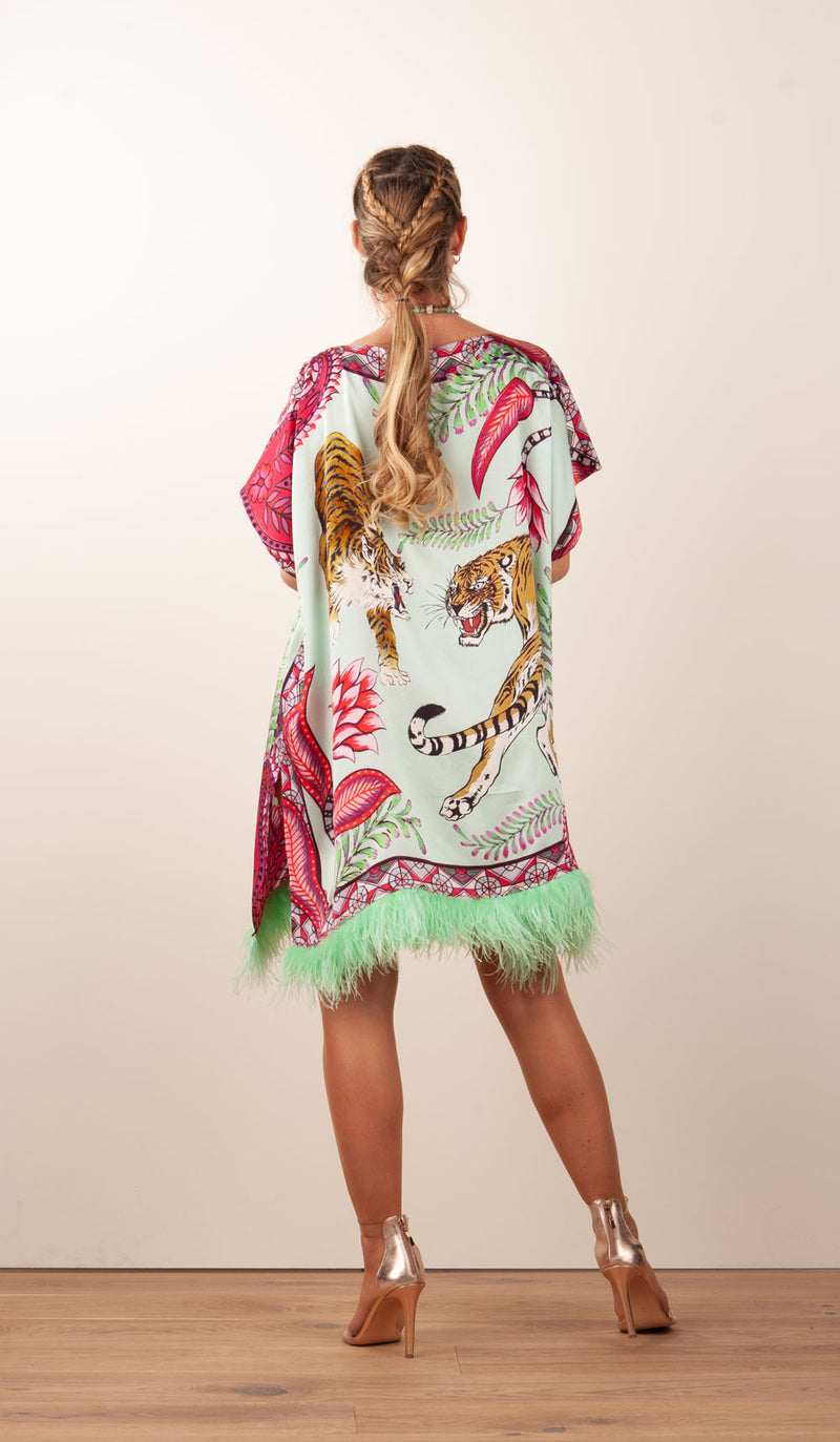 Kleid „Feder“ Mint | Multicolor