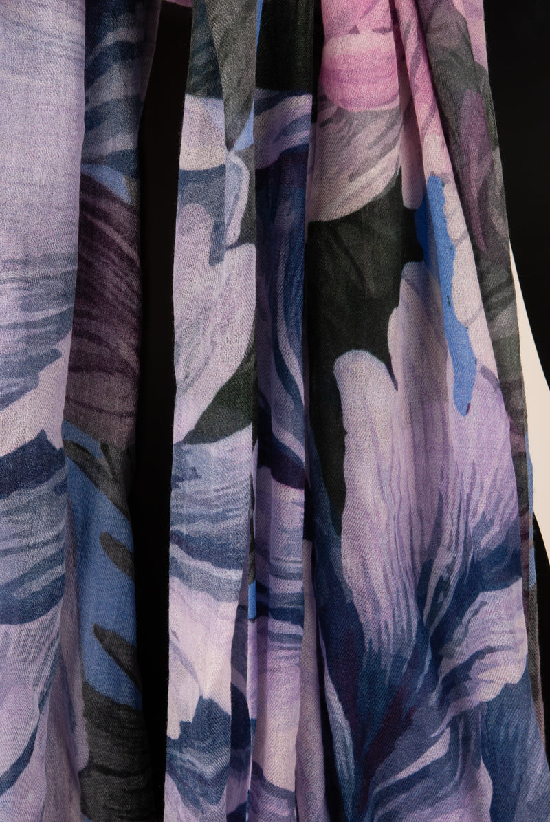 Schal „Blumen“ Lila | Grün | Multicolor