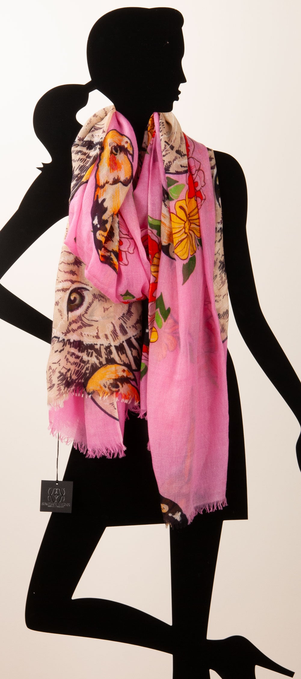 Schal „Katze“ Rosa | Multicolor