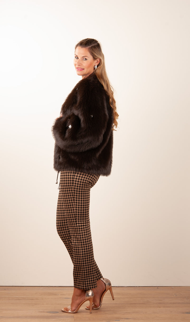 Jacke „Fake Fur“ Braun