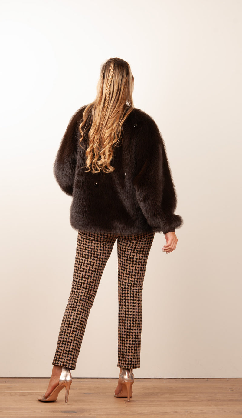Jacke „Fake Fur“ Braun