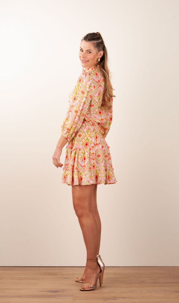 Kleid Rot | Grün | Multicolor