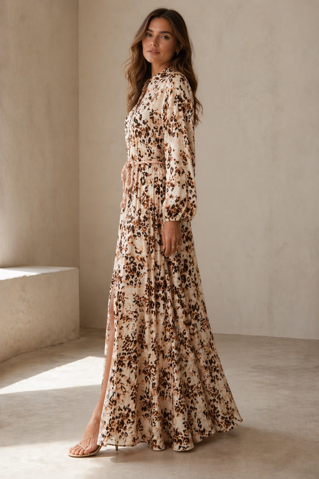 Maxikleid „LEOPARD“ CREME | BEIGE | BRAUN | ROSA