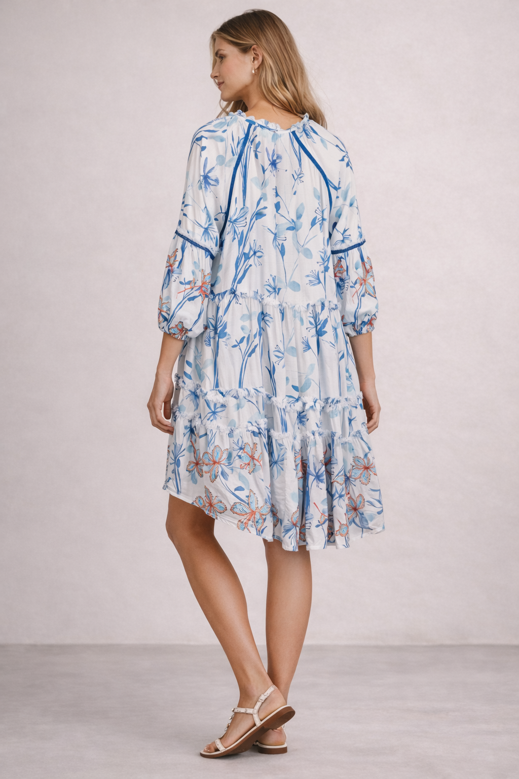Kleid Weiß | Blau | Multicolor