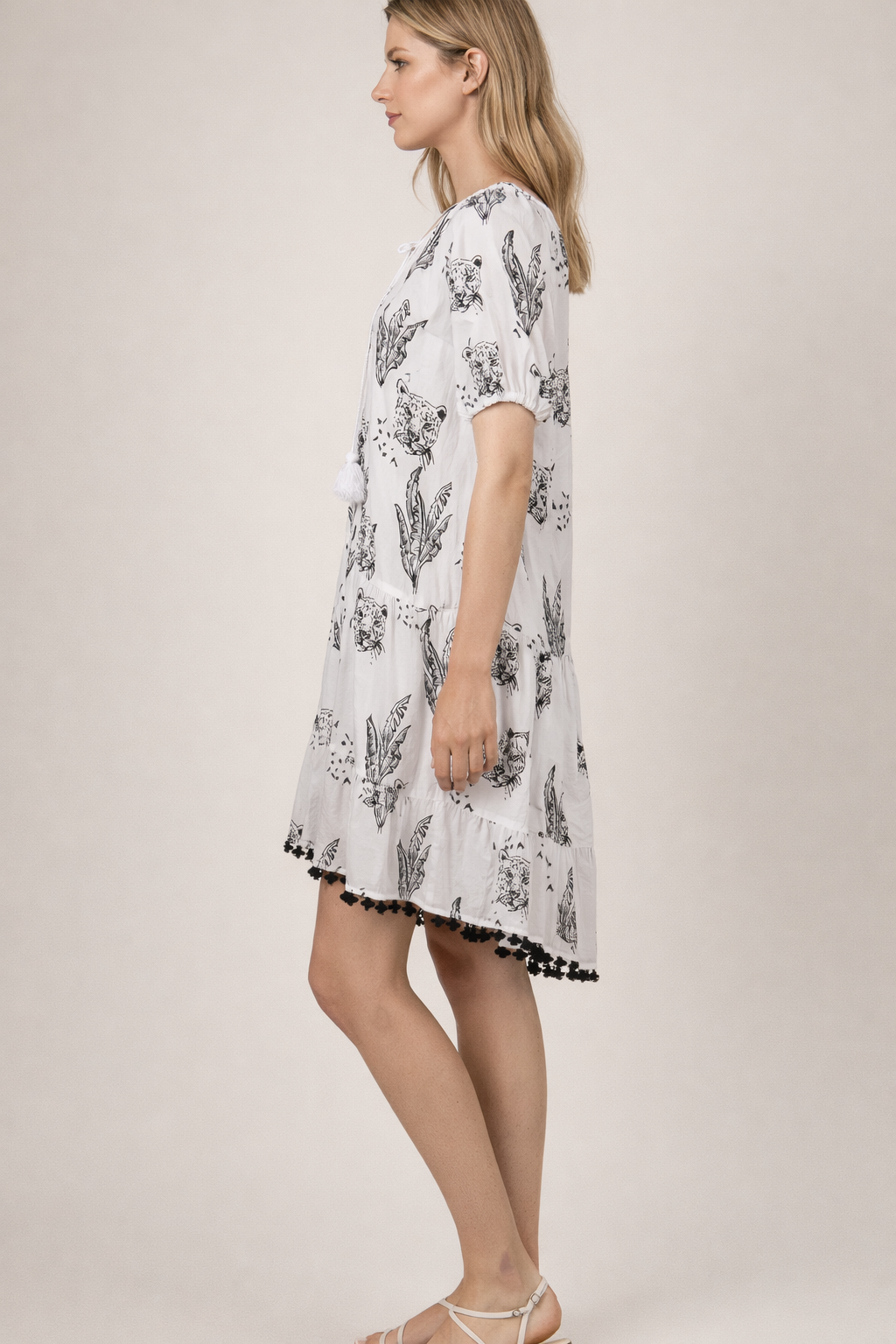 Kleid „Tiger“ Weiß | Schwarz