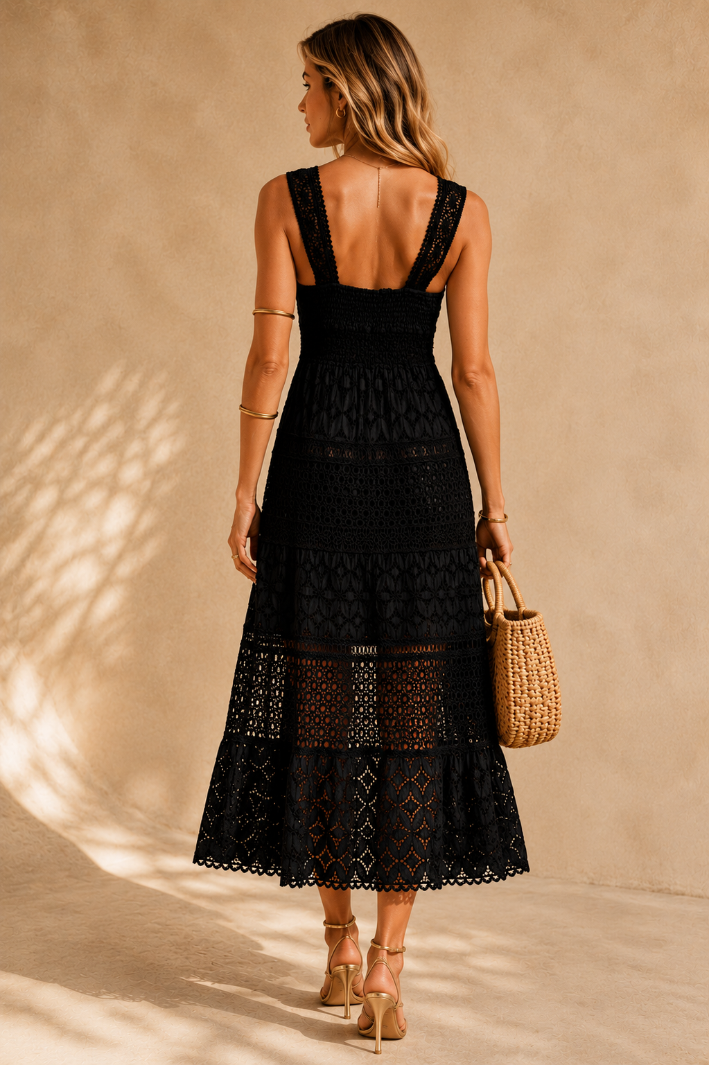 Spitzenkleid „Alpinia Midi“ Schwarz