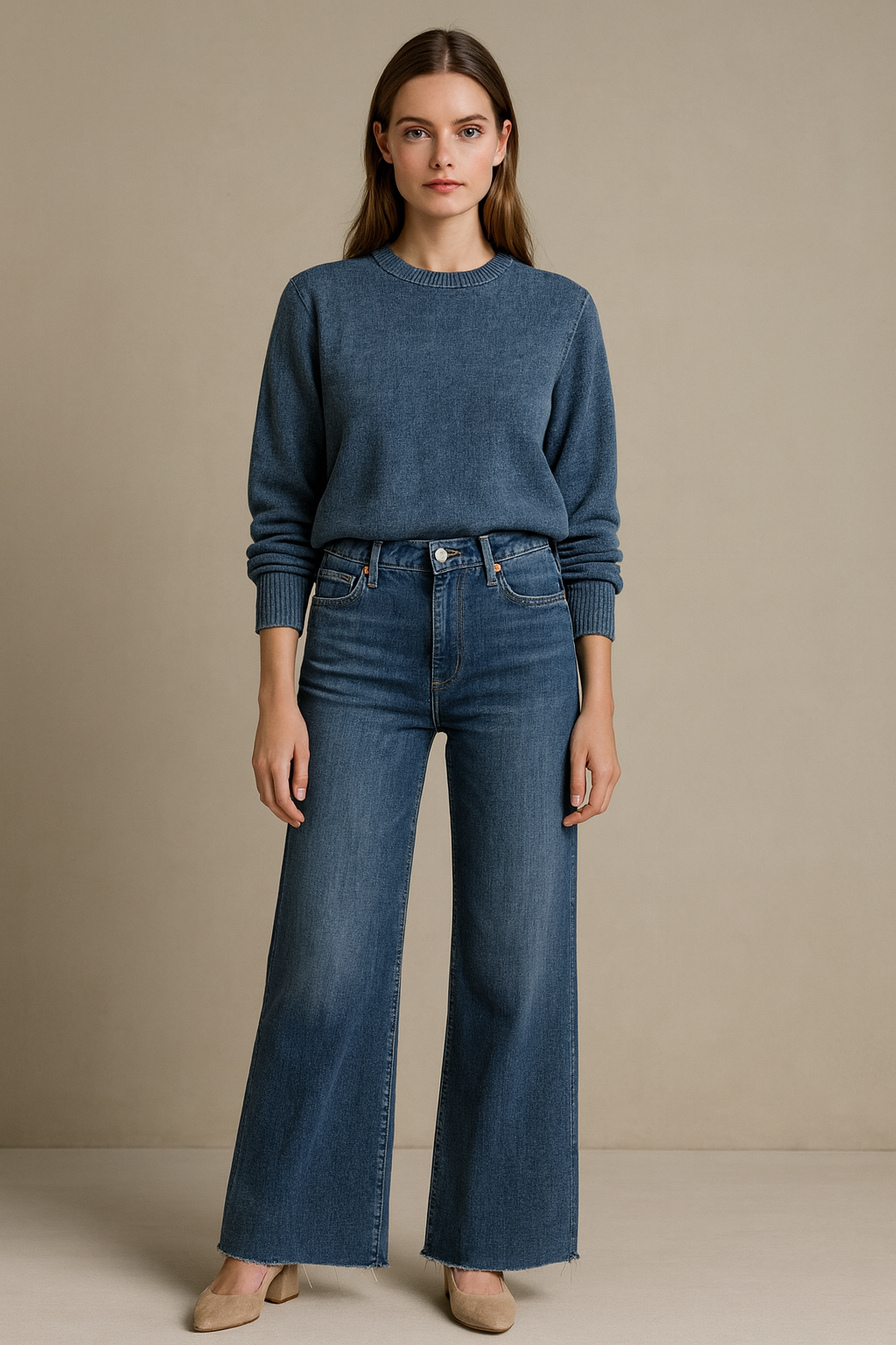 Jeans „Mija | Flared“ Blau