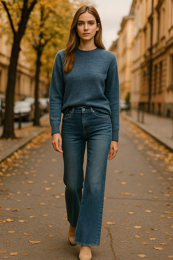 Jeans „Mija | Flared“ Blau