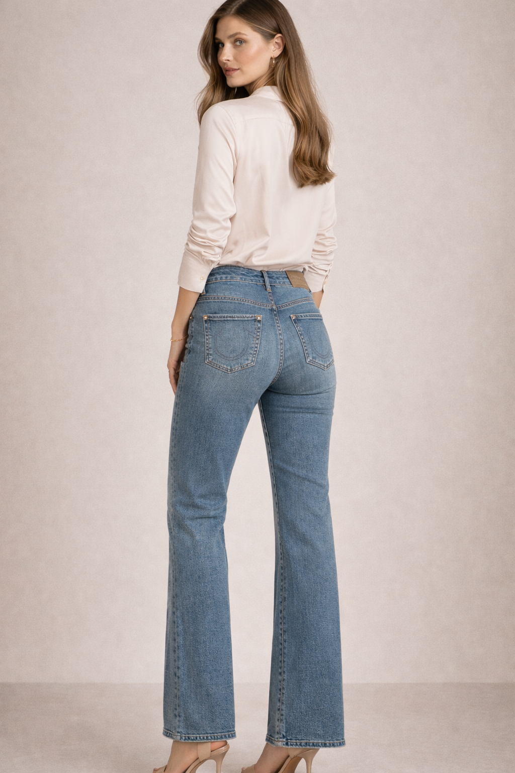 Jeans „Mija Flared“ Blau