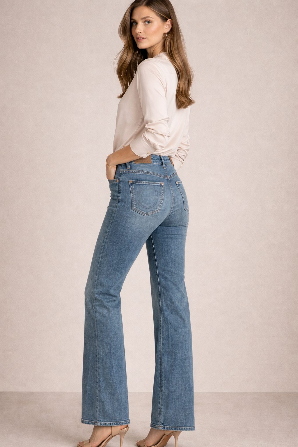 Jeans „Mija Flared“ Blau