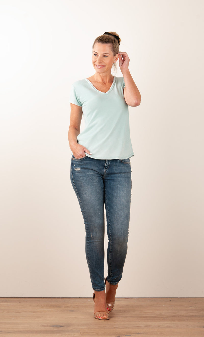 Jeans „Halle Destroyed“ Blau