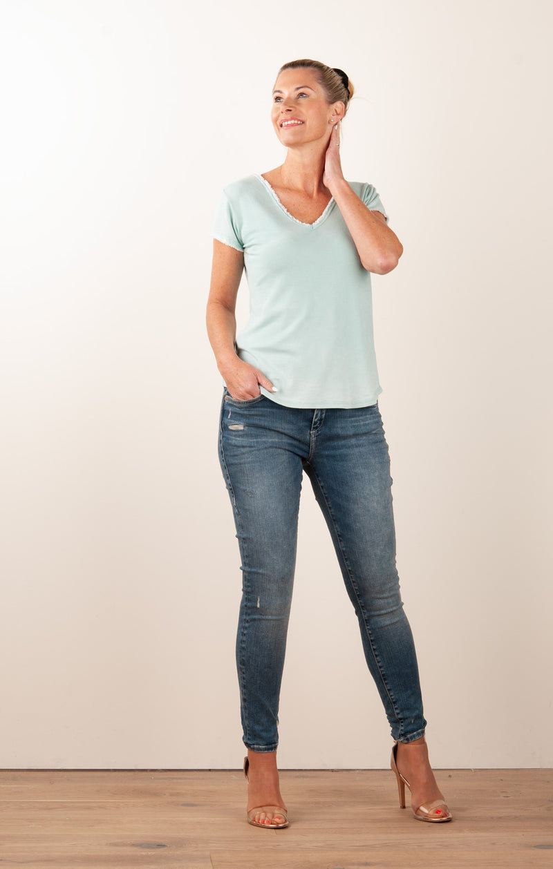 Jeans „Halle Destroyed“ Blau