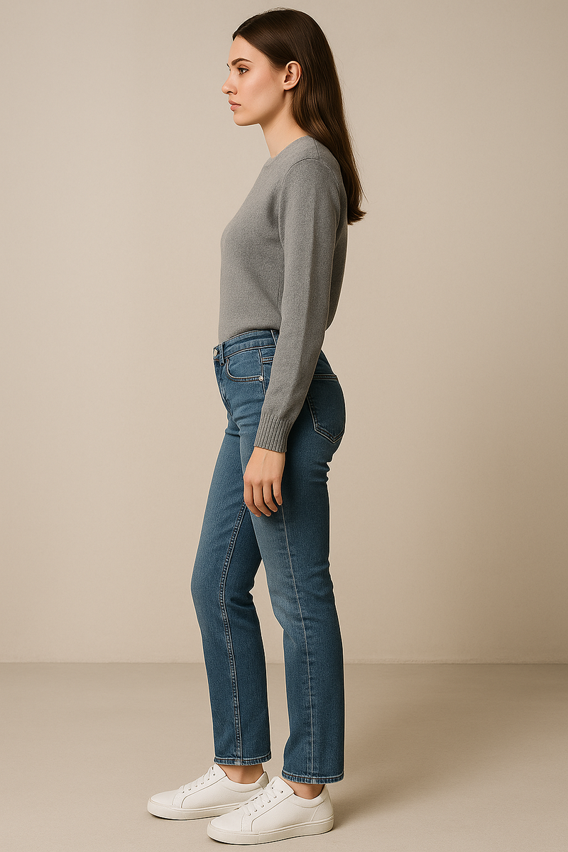 Jeans „Cora | Slim Straight“ Blau