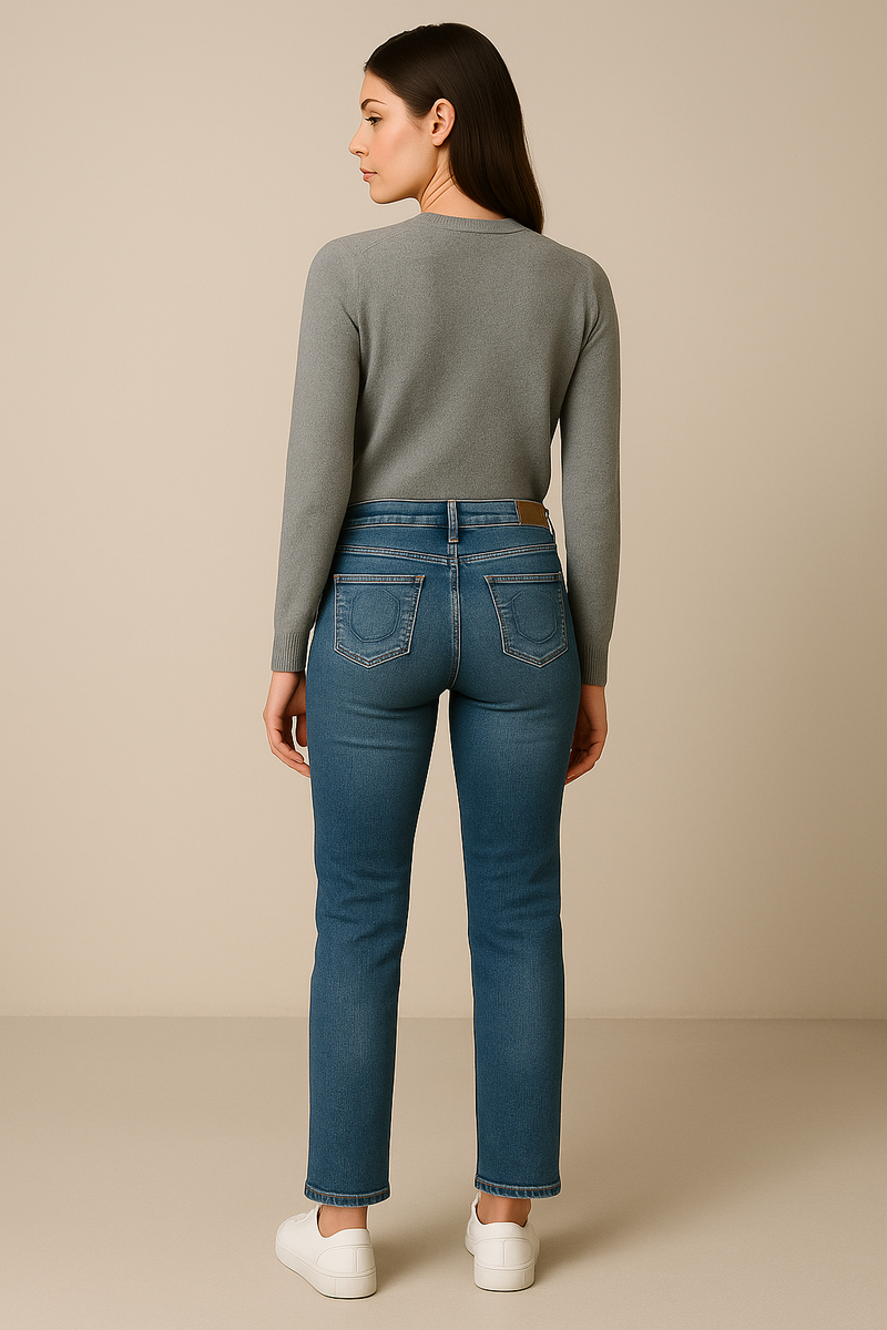 Jeans „Cora | Slim Straight“ Blau