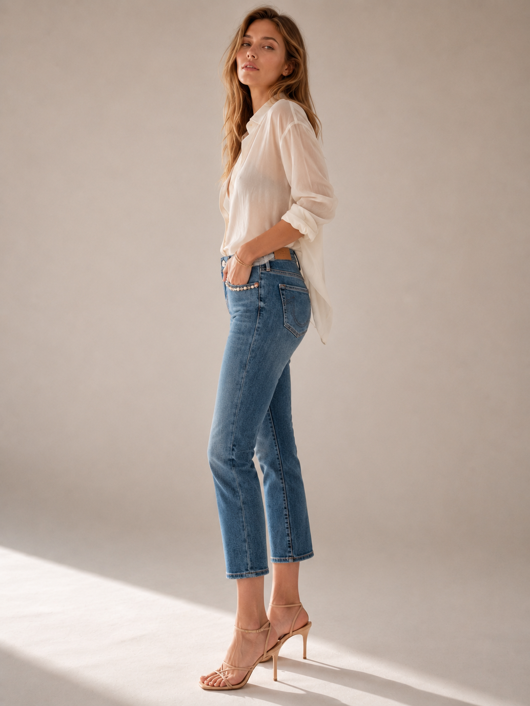 Jeans „Cora Straight“ Blau