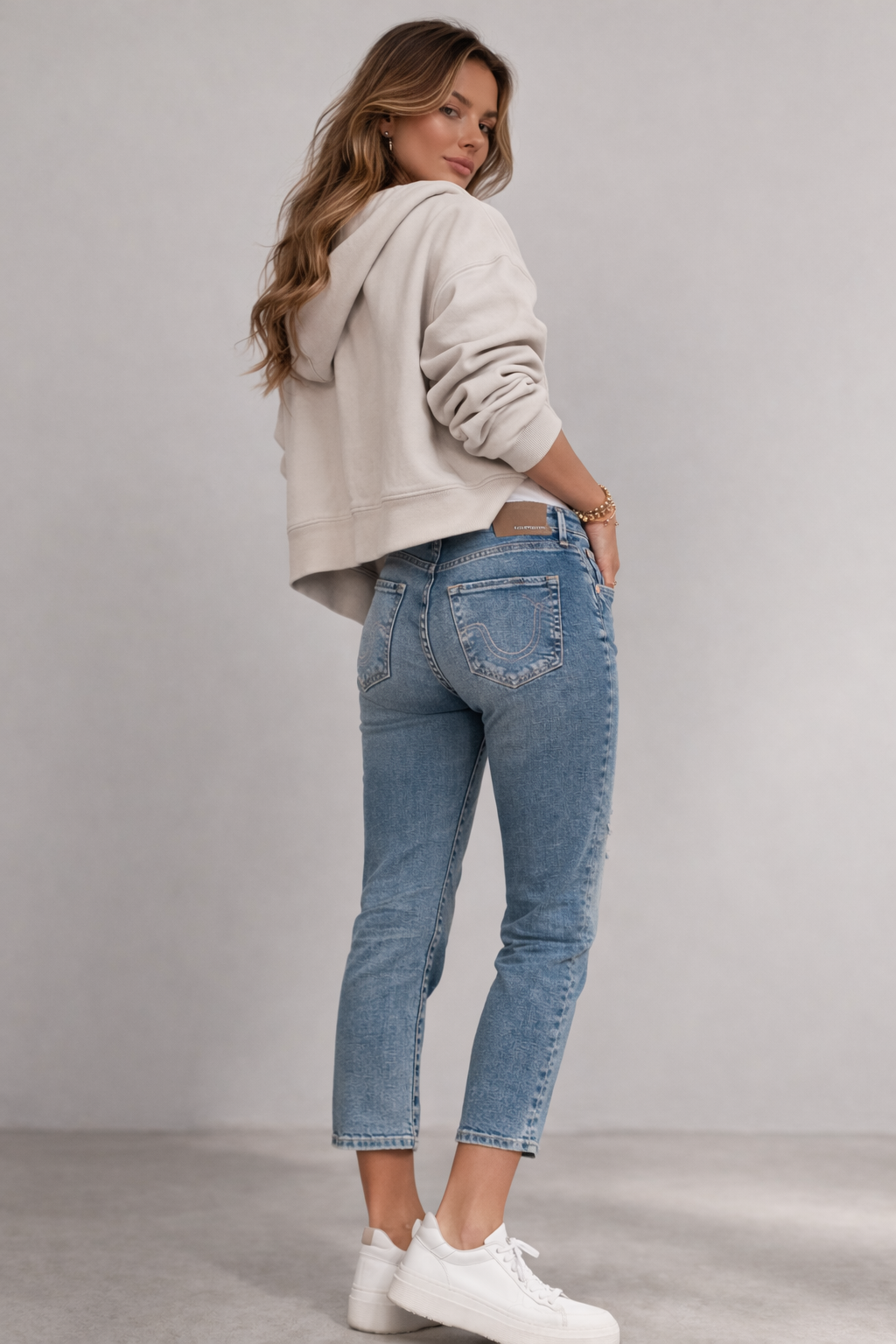 Jeans „Piper Crop“ Blau