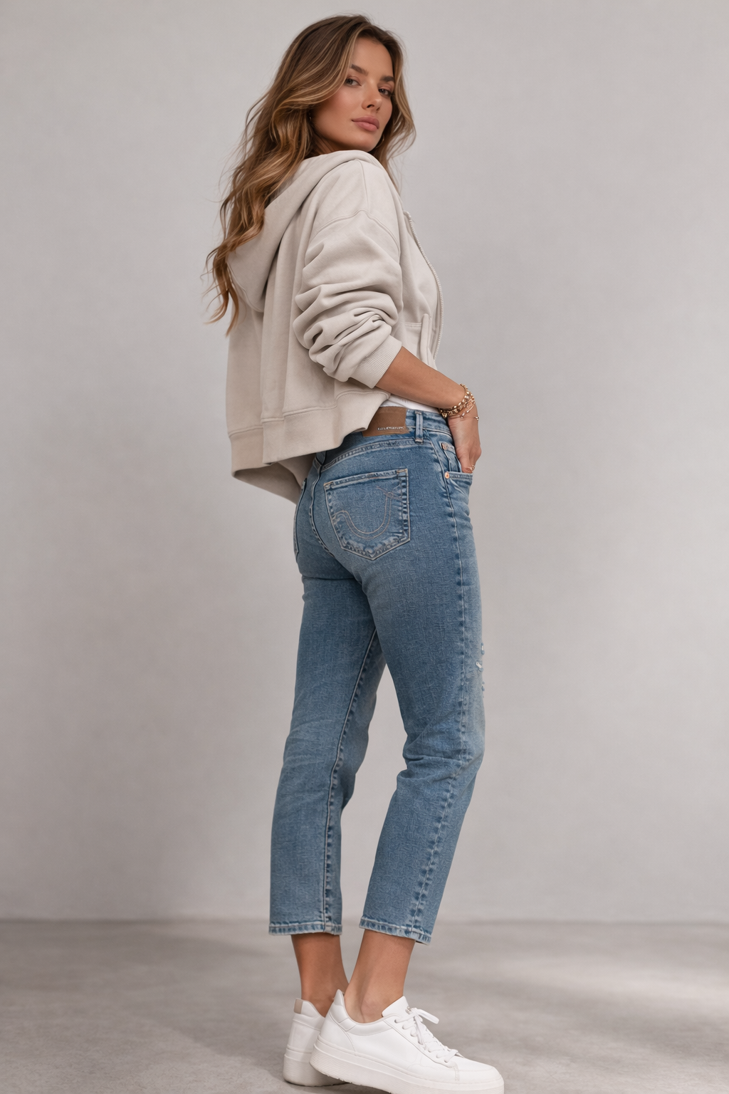 Jeans „Piper Crop“ Blau