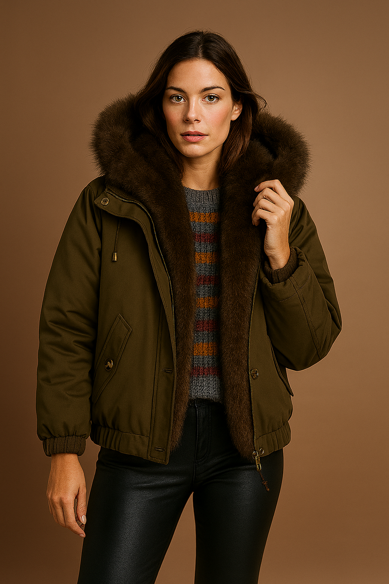 Parka „Fake Fur“ Oliv